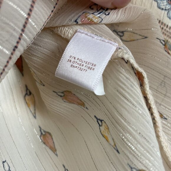 Lauren Conrad Printed Chiffon Peasant Top Zina Geo Sunkiss Size Medium - Picture 8 of 12